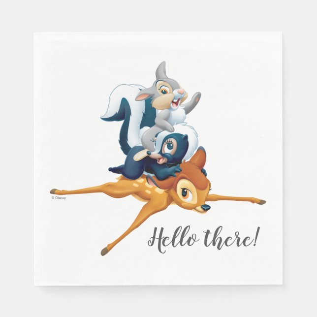 Thumper, Flower, & Bambi Stacked During Play Napkins (Front)