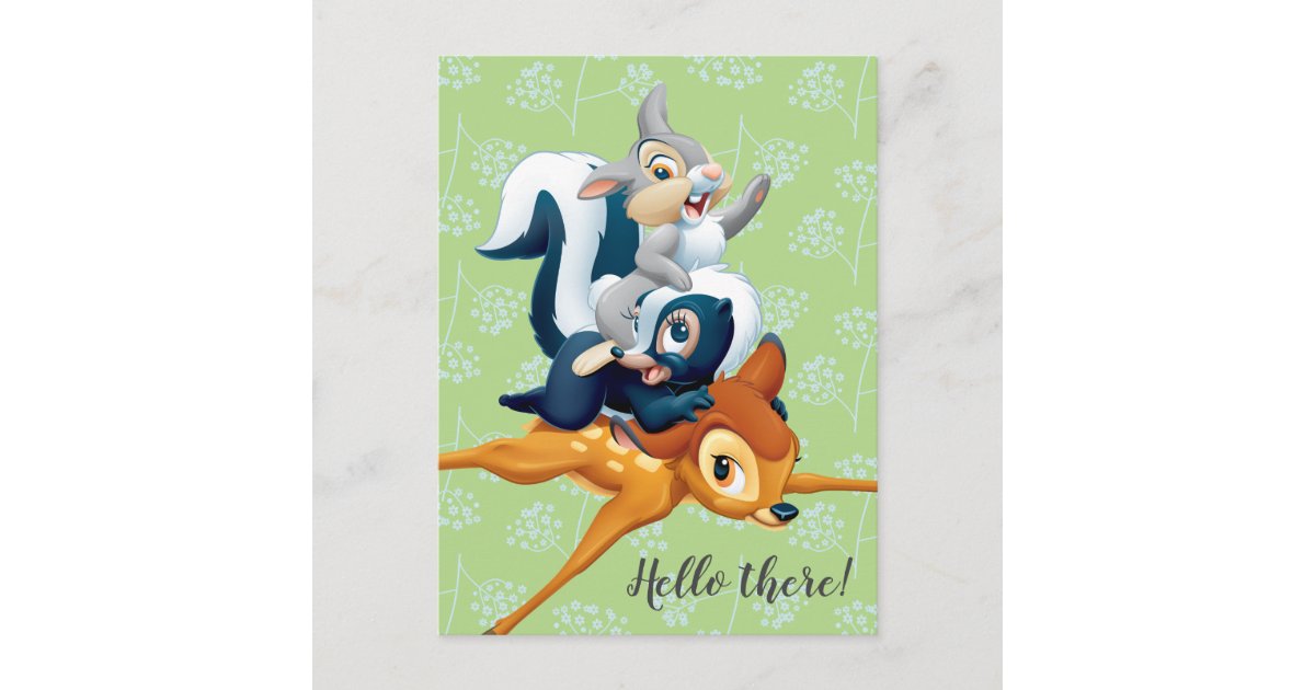 Thumper, Flower, & Bambi Stacked During Play Postcard | Zazzle