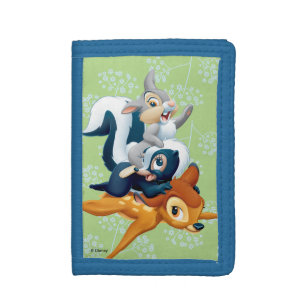 Thumper, Flower, & Bambi Stacked During Play Tri-fold Wallet