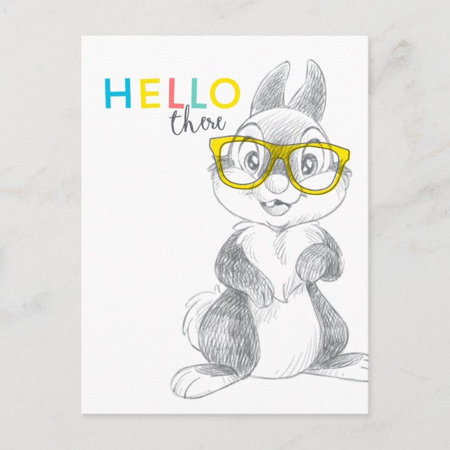 Thumper With Glasses - Hello There Postcard (Front)