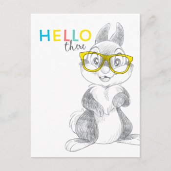 Thumper With Glasses - Hello There Postcard by bambi at Zazzle
