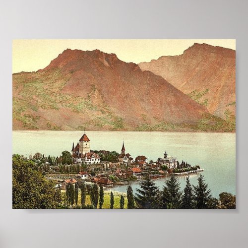 Thun Lake of Spiez Bernese Oberland Switzerlan Poster