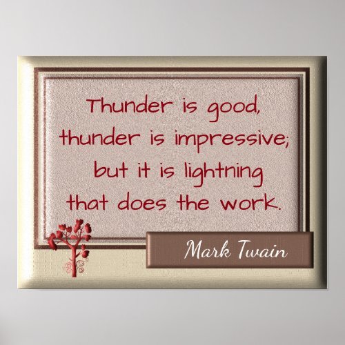 Thunder and Lightning _ Mark Twain quote_ Print