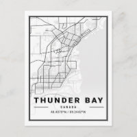 Thunder Bay Ontario Canada Travel City Map Poster