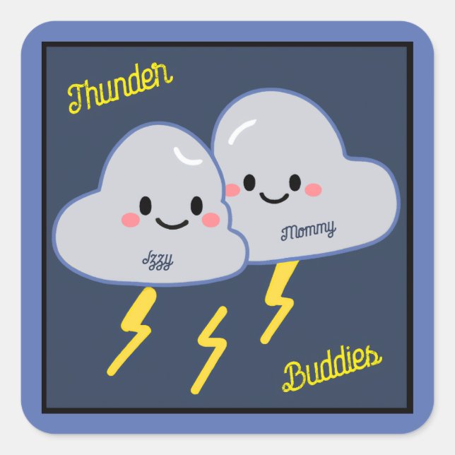 Thunder Buddies Customized Square Sticker (Front)