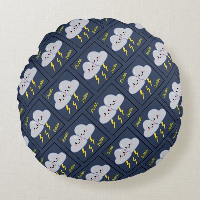 Thunder Buddies Round Pillow (Front)