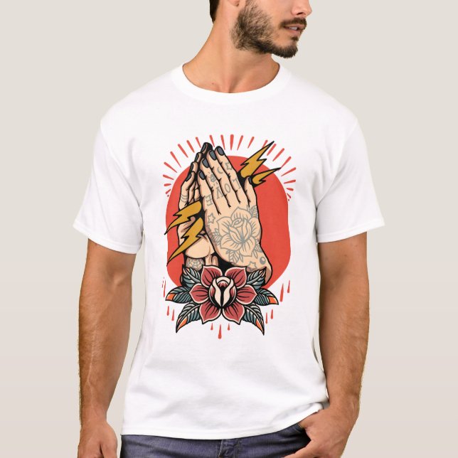Thunder catcher old style tattoo design T-Shirt (Front)