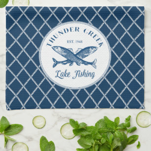 Thunder Creek   Lake Fishing Kitchen Towel