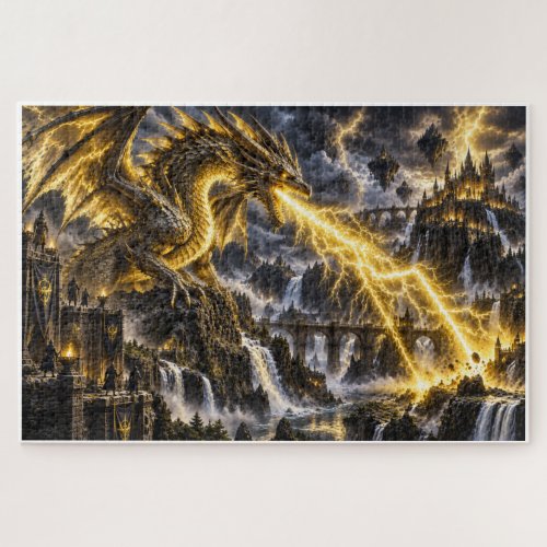 Thunder Dragon – Golden Lightning Jigsaw Puzzle