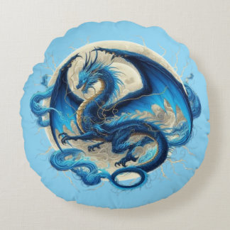 Thunder dragon round pillow