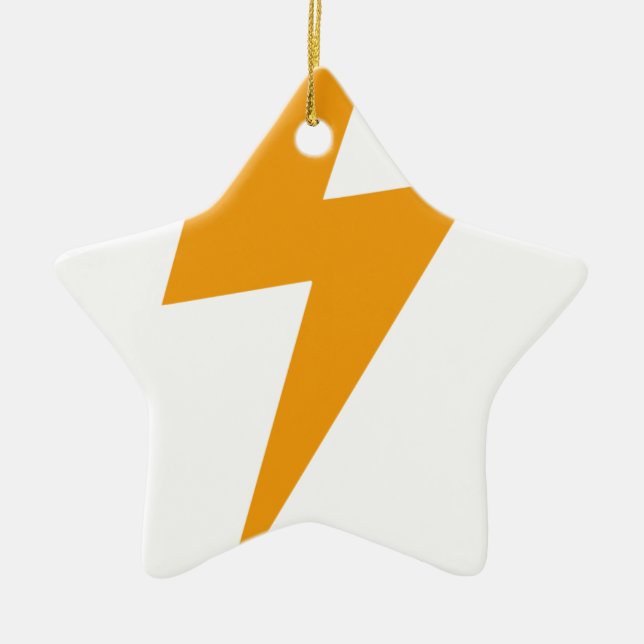 Thunder Energy Yellow Print Ceramic Ornament (Front)