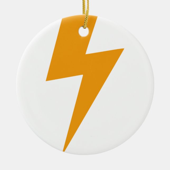Thunder Energy Yellow Print Ceramic Ornament (Front)