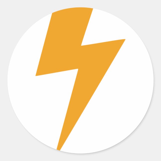 Thunder Energy Yellow Print Classic Round Sticker (Front)