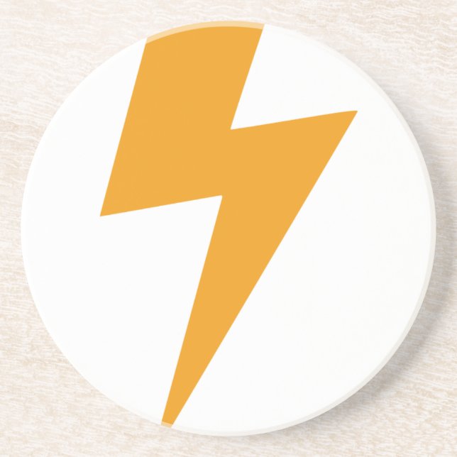Thunder Energy Yellow Print Drink Coaster (Front)