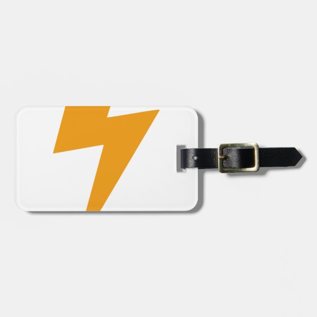 Thunder Energy Yellow Print Luggage Tag (Front Horizontal)