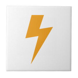 Thunder Energy Yellow Sign  Ceramic Tile