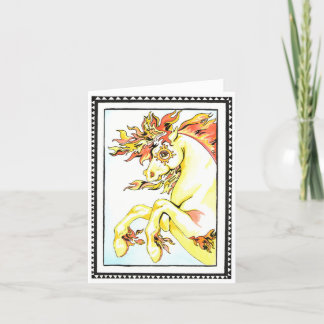 Thunder Horse card - yellow