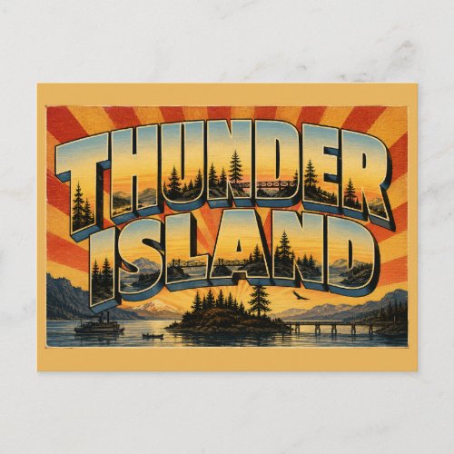 Thunder Island Oregon Columbia River Gorge Art Postcard