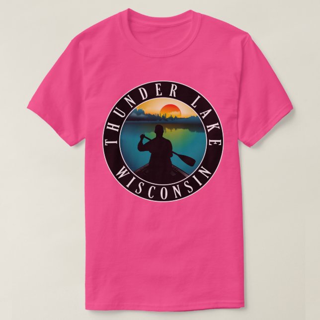 Thunder Lake Wisconsin Canoeing T-Shirt (Design Front)