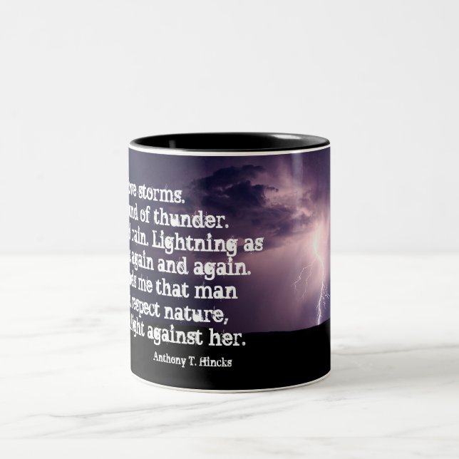 Thunder Lightning Quote Two-Tone Coffee Mug (Center)
