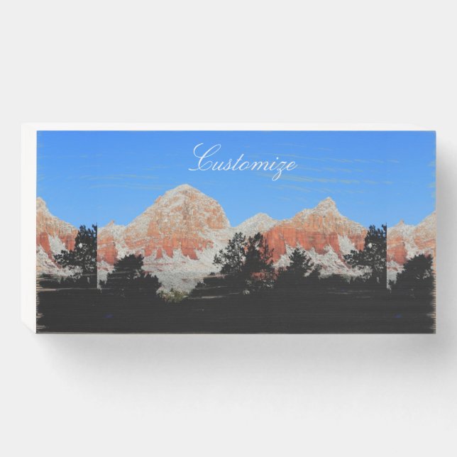 Thunder Mountain Sedona Arizona Thunder_Cove Wooden Box Sign (Front Horizontal)