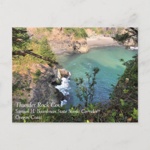 Thunder Rock Cove, Samuel H. Boardman, Oregon Postcard