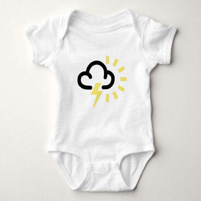 Thunder Storm: Retro weather forecast symbol Baby Bodysuit (Front)