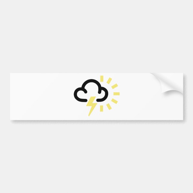 Thunder Storm: Retro weather forecast symbol Bumper Sticker (Front)