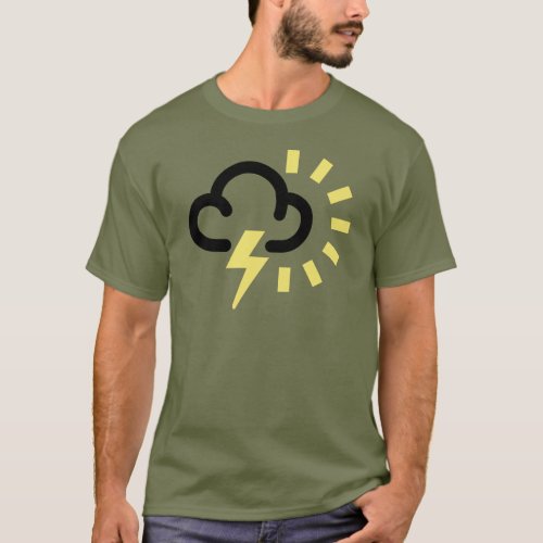 Thunder Storm Retro weather forecast symbol T_Shirt