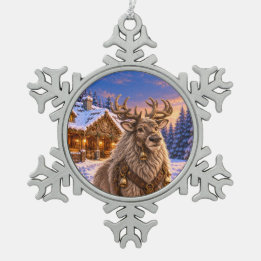 Thunder the Reindeer Snowflake Ornament