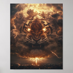 Thunder Tiger Rising from the Storm Poster