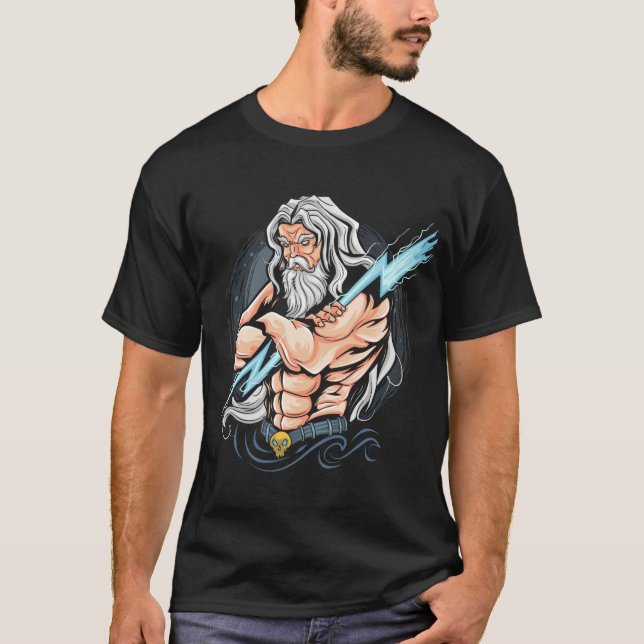 thunder zeus god artwork can use T-Shirt (Front)
