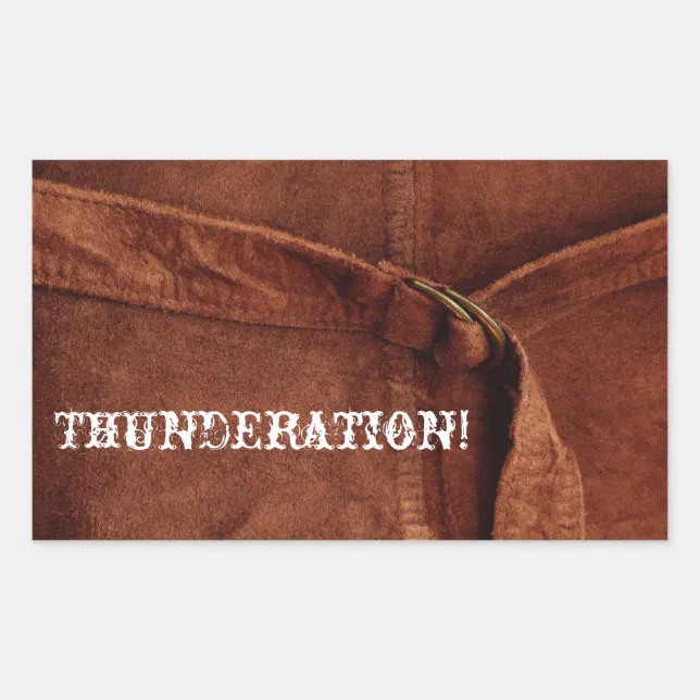 Thunderation Sign THUNDERATION! old-timey white font on Suede Photo Rectangular Sticker ...