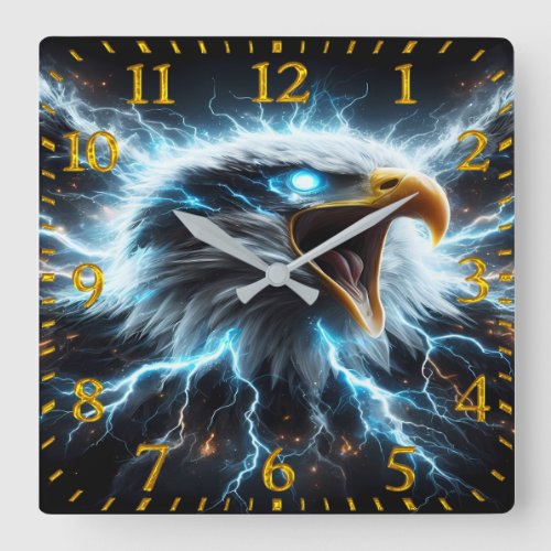 Thunderbird Ascending Square Wall Clock