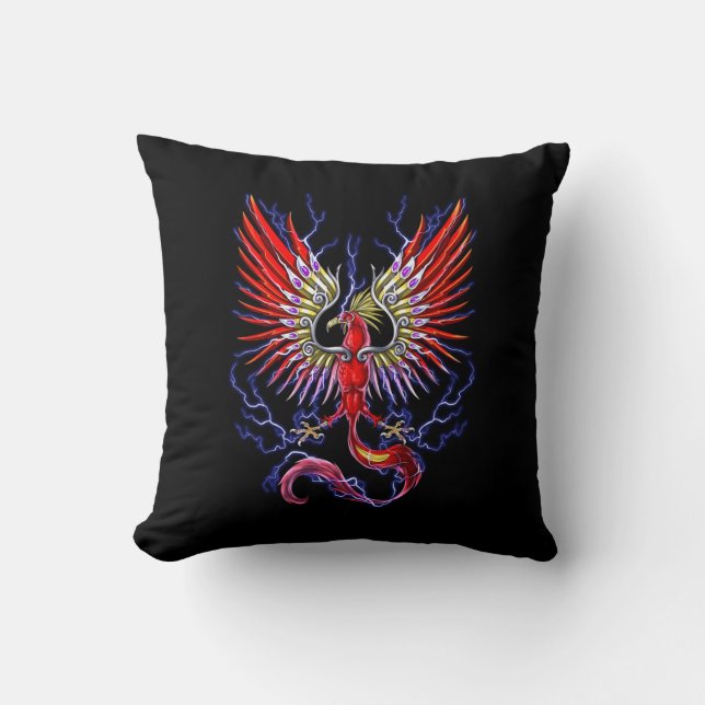 Thunderbird Cryptid Creature Throw Pillow (Front)
