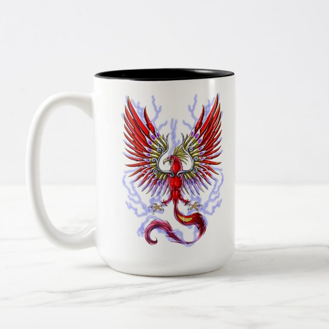 Thunderbird Cryptid Creature Two-Tone Coffee Mug (Left)
