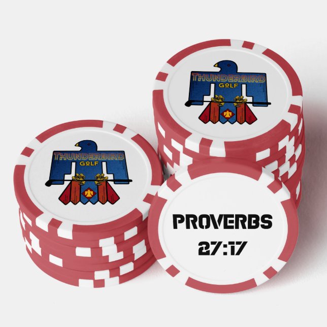 Thunderbird Golf Ball Markers – Proverbs 27:17 Des Poker Chips (Stack)
