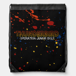 Thunderbird Golf Drawstring Bag – Black Splatter E