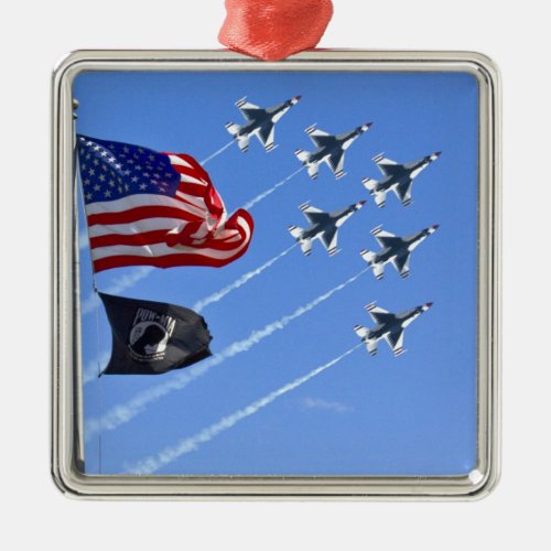 Thunderbird Jets USA MIAPOW Flag Metal Ornament