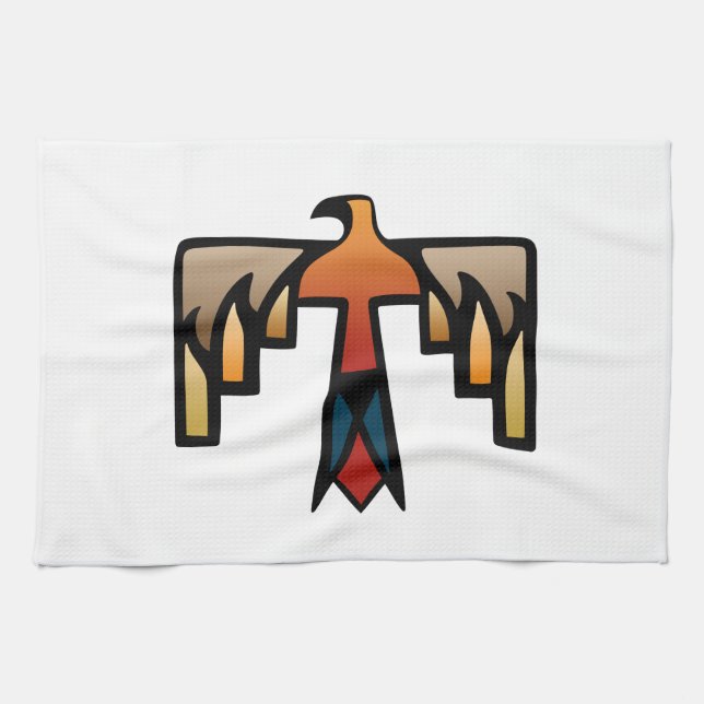Thunderbird - Native American Indian Symbol Kitchen Towel (Horizontal)