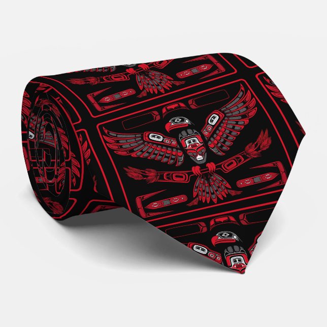 Thunderbird Native American Indian Symbol Neck Tie (Rolled)