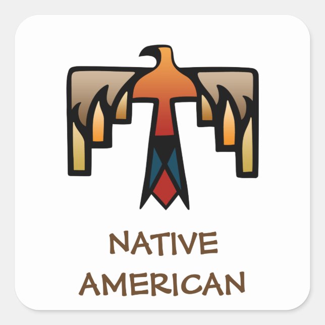 Thunderbird - Native American Indian Symbol Square Sticker (Front)