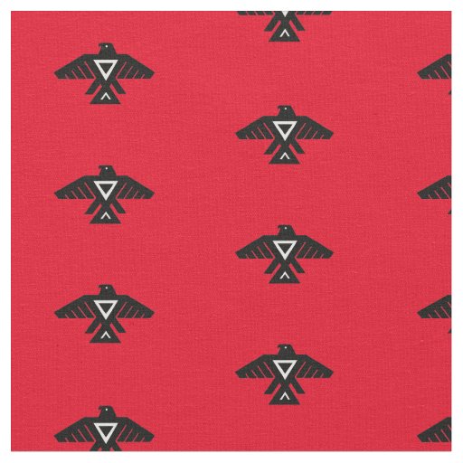 Thunderbird Pattern Red Fabric