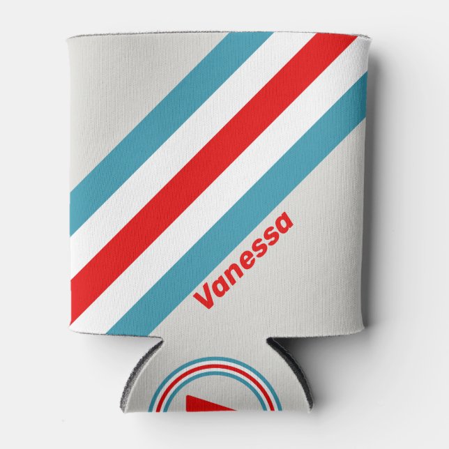 Thunderbird Stripes with Name Can Cooler (Front)