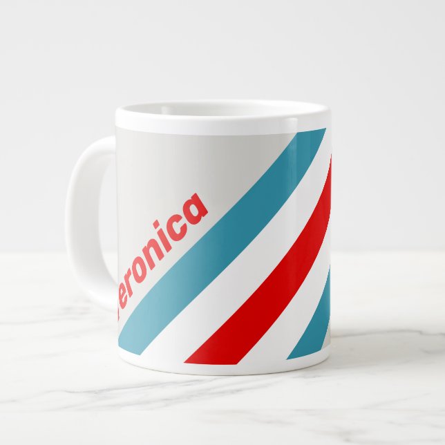 Thunderbird Stripes with Name Giant Coffee Mug (Front Left)