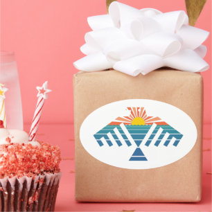 thunderbird sunset oval sticker