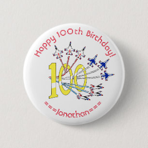 Thunderbirds 100th Birthday Badge Button