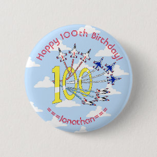 Thunderbirds 100th Blue Sky Birthday Badge Button