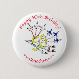 Thunderbirds 50th Birthday Badge Button