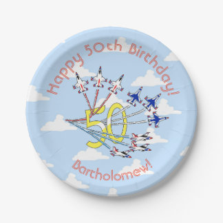 Thunderbirds 50th Birthday Blue Sky Paper Plate